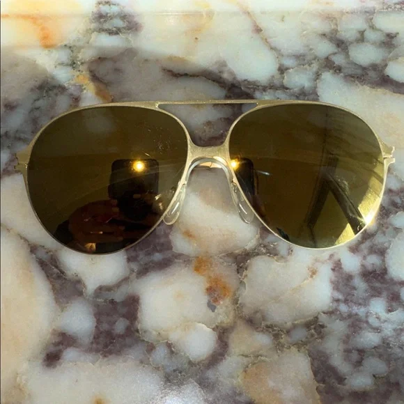 Mykita x bernhard willhelm hansi aviator sunglasses gold  display picture 1